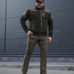 Кофта флис тактическая под резинку хаки