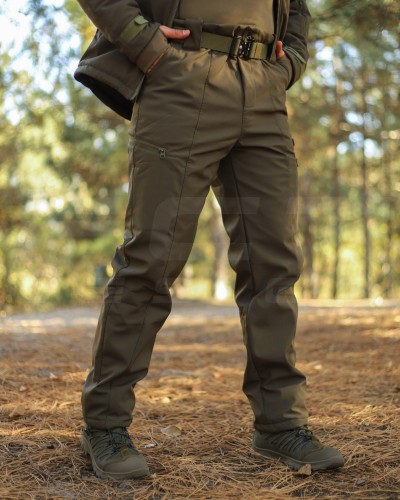 Костюм тактичний зимовий Хантер на флісі Софтшелл хакі 40-42/3 40-42/3