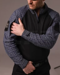 Убакс бойова сорочка URBAN Стрейч у клітку Синя