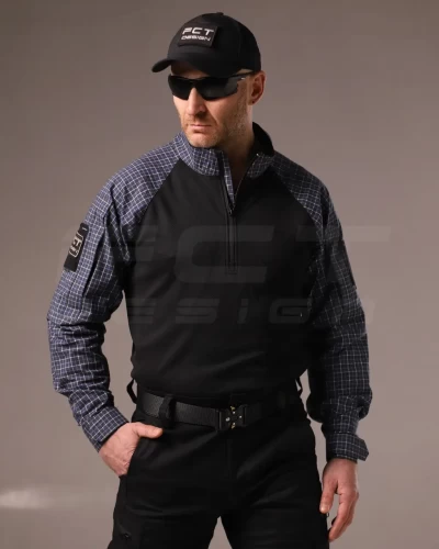 Убакс бойова сорочка URBAN Стрейч у клітку Синя 44 44