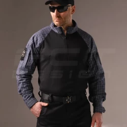 Убакс бойова сорочка URBAN Стрейч у клітку Синя