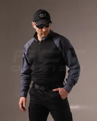 Убакс бойова сорочка URBAN Стрейч у клітку Синя