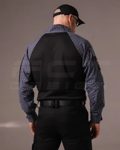 Убакс бойова сорочка URBAN Стрейч у клітку Синя 44 44