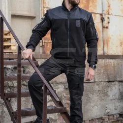 Кофта флис тактическая под резинку черная для Полиции