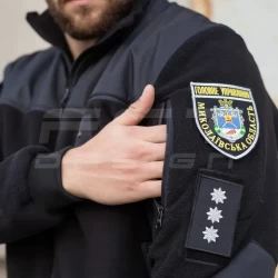 Кофта флис тактическая под резинку черная для Полиции