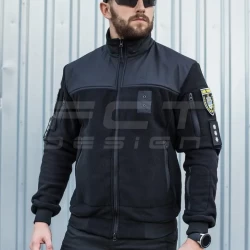 Кофта флис тактическая под резинку черная для Полиции