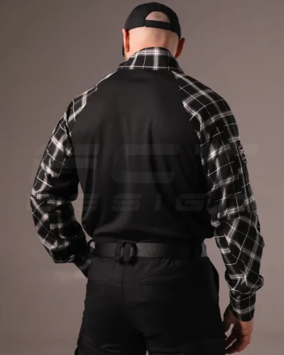 Убакс бойова сорочка URBAN Стрейч у клітку Чорно-біла 44 44