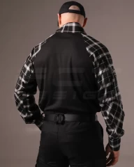 Убакс бойова сорочка URBAN Стрейч у клітку Чорно-біла
