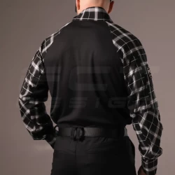Убакс бойова сорочка URBAN Стрейч у клітку Чорно-біла