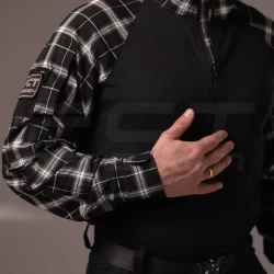 Убакс бойова сорочка URBAN Стрейч у клітку Чорно-біла