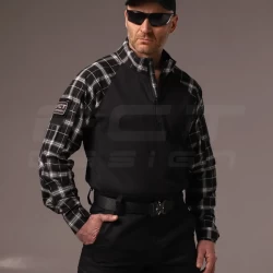 Убакс бойова сорочка URBAN Стрейч у клітку Чорно-біла