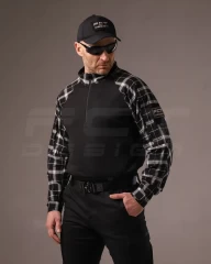 Убакс бойова сорочка URBAN Стрейч у клітку Чорно-біла