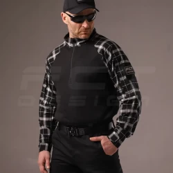 Убакс бойова сорочка URBAN Стрейч у клітку Чорно-біла