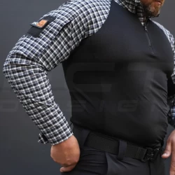 Убакс бойова сорочка URBAN Стрейч в клітинку синя