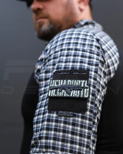 Убакс бойова сорочка URBAN Стрейч в клітинку синя 44 44