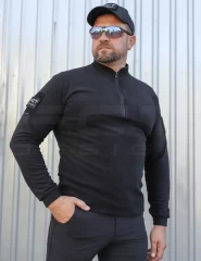 Кофта фліс Урбан з блискавкою під горло Чорна