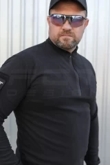 Кофта фліс Урбан з блискавкою під горло Чорна