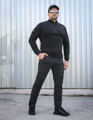 Кофта фліс Урбан з блискавкою під горло Чорна