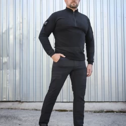 Кофта флис Урбан с молнией под горло Черная