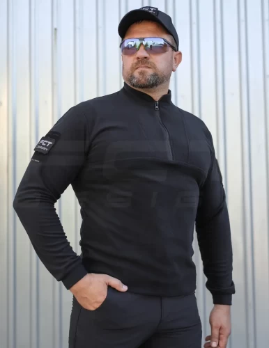 Кофта флис Урбан с молнией под горло Черная 42