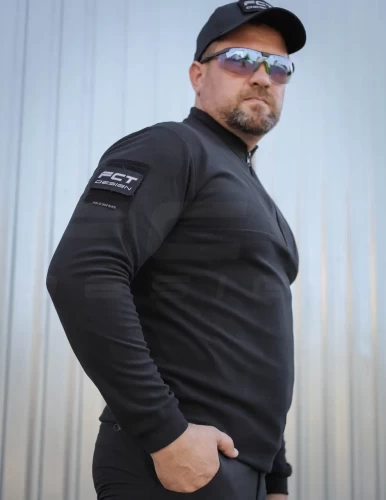 Кофта флис Урбан с молнией под горло Черная 42