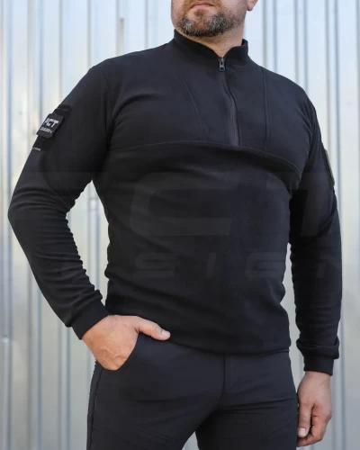 Кофта флис Урбан с молнией под горло Черная 42