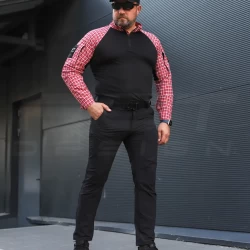 Убакс бойова сорочка URBAN Стрейч в клітинку червона