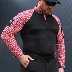 Убакс бойова сорочка URBAN Стрейч в клітинку червона