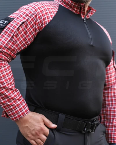 Убакс бойова сорочка URBAN Стрейч в клітинку червона 44 44