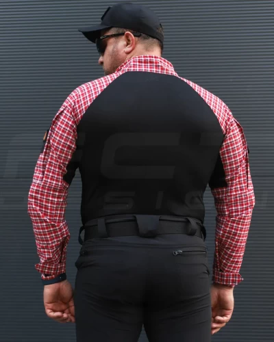 Убакс бойова сорочка URBAN Стрейч в клітинку червона 44 44