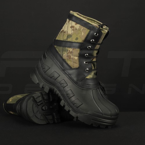 Чоботи Сноубутси зимові водонепроникні низькі зелений камуфляж 40 40