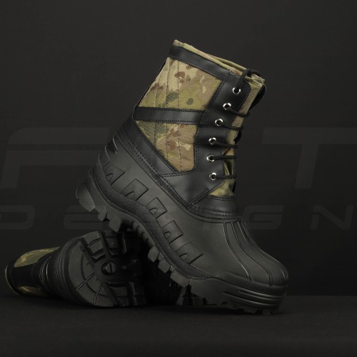 Чоботи Сноубутси зимові водонепроникні низькі зелений камуфляж 40 40