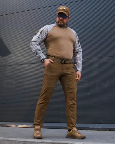 Убакс бойова сорочка URBAN тканина Мокко в клітинку койот 44 44