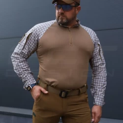 Убакс бойова сорочка URBAN тканина Мокко в клітинку койот