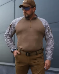 Убакс бойова сорочка URBAN тканина Мокко в клітинку койот