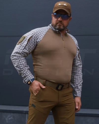 Убакс бойова сорочка URBAN тканина Мокко в клітинку койот 44 44