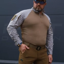 Убакс бойова сорочка URBAN тканина Мокко в клітинку койот