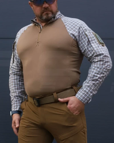 Убакс бойова сорочка URBAN тканина Мокко в клітинку койот 44 44