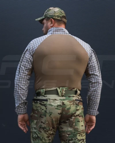 Убакс бойова сорочка URBAN тканина Мокко в клітинку койот 44 44