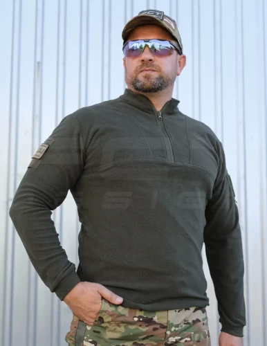 Кофта флис Урбан с молнией под горло Хаки 42