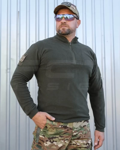 Кофта флис Урбан с молнией под горло Хаки 42