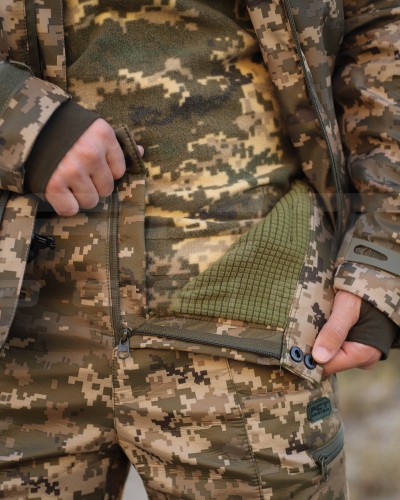 Костюм тактичний зимовий Хантер на флісі Софтшелл піксель ЗСУ 40-42/3 40-42/3