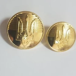 Гудзики тризуб золото метал 14мм, 18мм, 22мм