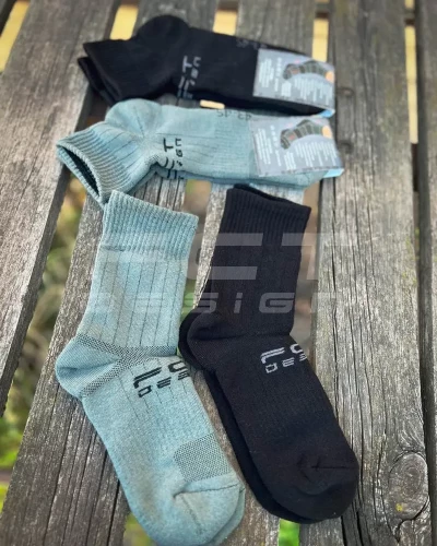 Носки средние тактические зимние утепленные с махровым следом FCT хаки и черные