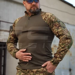 Убакс боевая рубашка CoolPass хаки с налокотниками Хищник пиксель G-0822