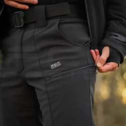 Брюки зимние Хантер Софтшелл черные утепленные термофлис