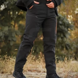 Брюки зимние Хантер Софтшелл черные утепленные термофлис