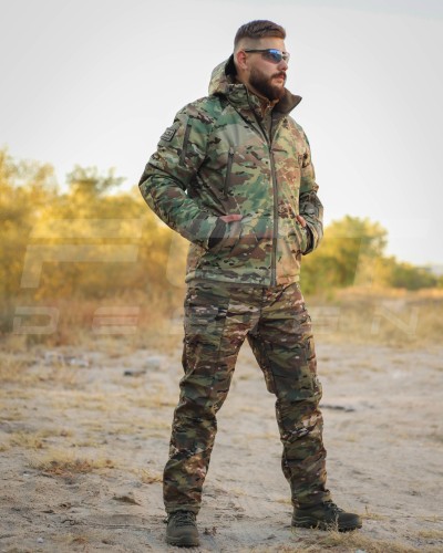 Костюм тактичний зимовий Хантер на флісі Софтшелл мультикам 40-42/3 40-42/3