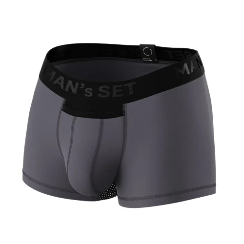 Мужские анатомические боксеры из хлопка с сеткой Anatomic Classic Light Black Series графитовый S