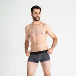 Мужские анатомические боксеры из хлопка с сеткой Anatomic Classic Light Black Series графитовый